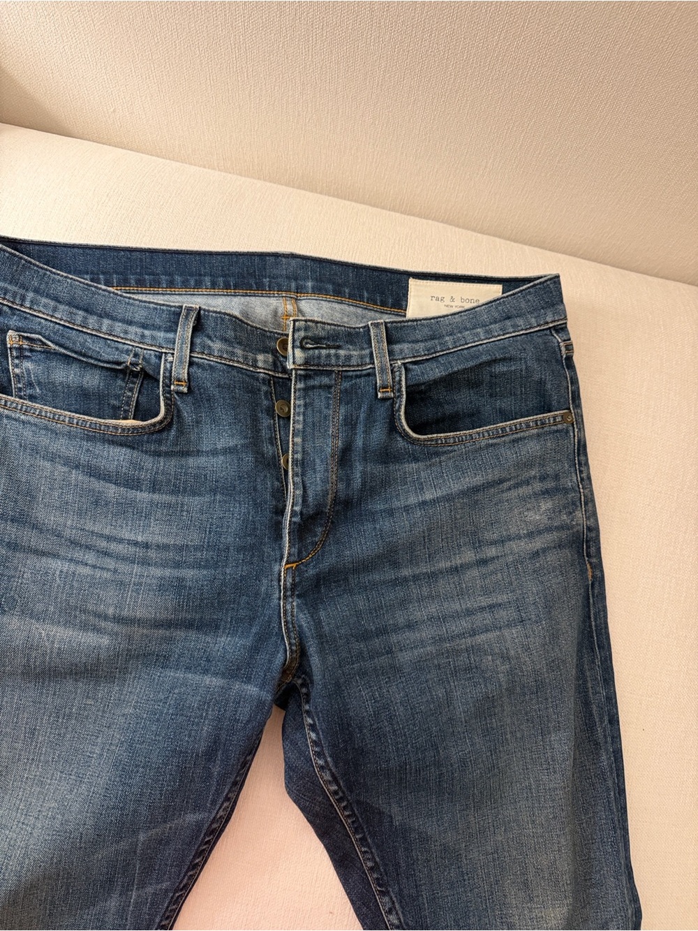 rag & bone Men's Medium Blue Slim Straight Jeans